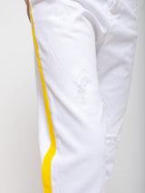Maurizio Massimino - Boy Pants - White with Yellow Stripe - Verdalina