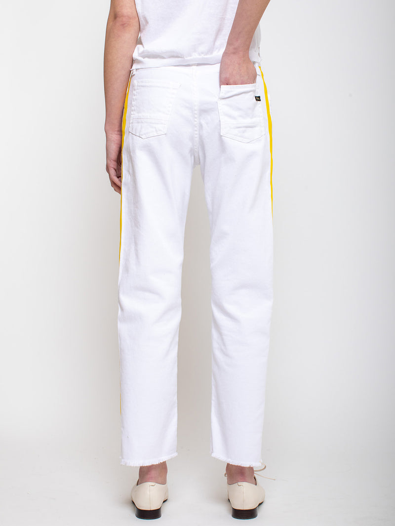 Maurizio Massimino - Boy Pants - White with Yellow Stripe - Verdalina