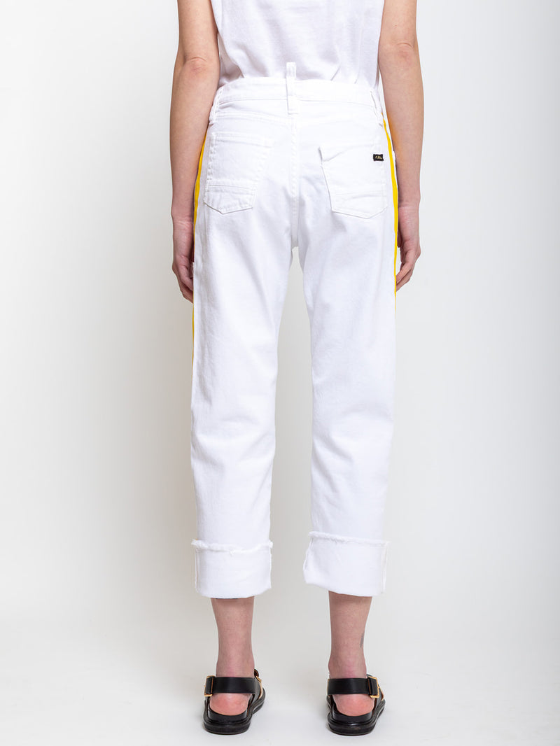 Maurizio Massimino - Boy Pants - White with Yellow Stripe - Verdalina