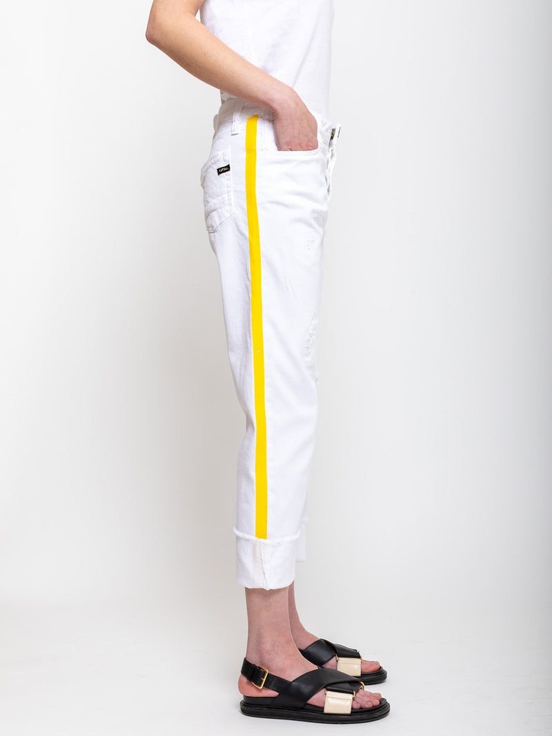 Maurizio Massimino - Boy Pants - White with Yellow Stripe - Verdalina