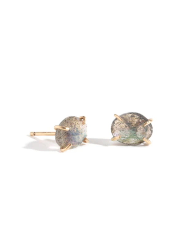 Melissa Joy Manning - 14k Gold and Labradorite Post Earrings - Verdalina