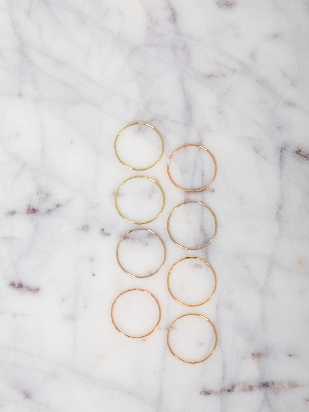 Melissa Joy Manning | Set of 8 14K Gold Stacking Rings - Size 6