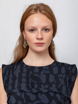 Miguel Ases - Drop Post Earrings - Grey and Gold - 14K - Verdalina