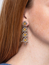 Triple Drop Post Earrings - 14K