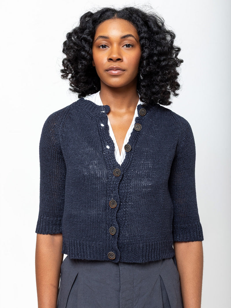 M J Watson - Linen Cardigan - Verdalina