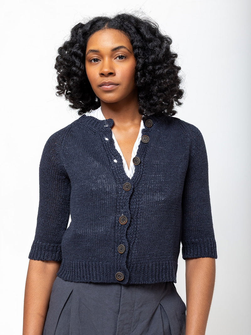 M J Watson - Linen Cardigan - Verdalina