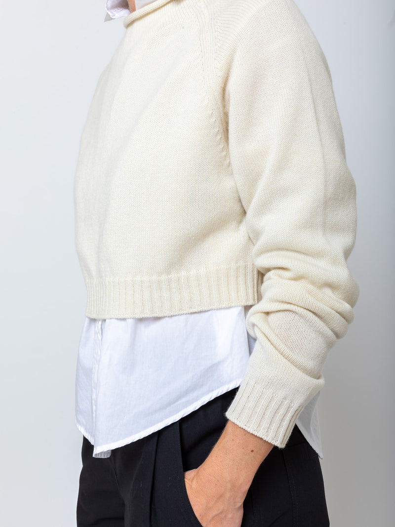 Aequamente - Cropped Cashmere Pullover - Verdalina