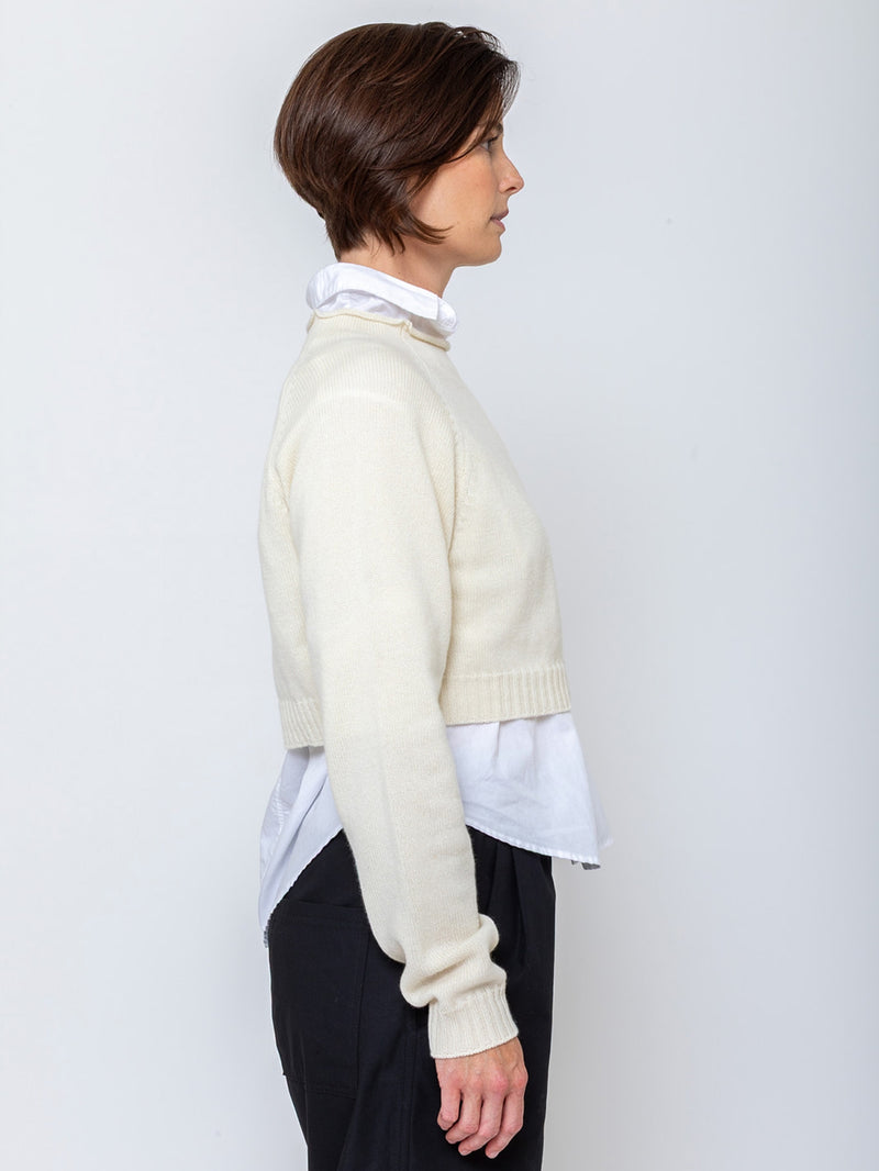 Aequamente - Cropped Cashmere Pullover - Verdalina