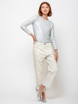 Monday12 - Liat Long-Sleeve Crewneck Tee - Silver - Verdalina