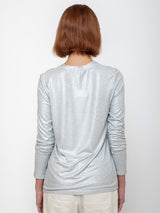 Monday12 - Liat Long-Sleeve Crewneck Tee - Silver - Verdalina