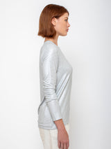 Monday12 - Liat Long-Sleeve Crewneck Tee - Silver - Verdalina