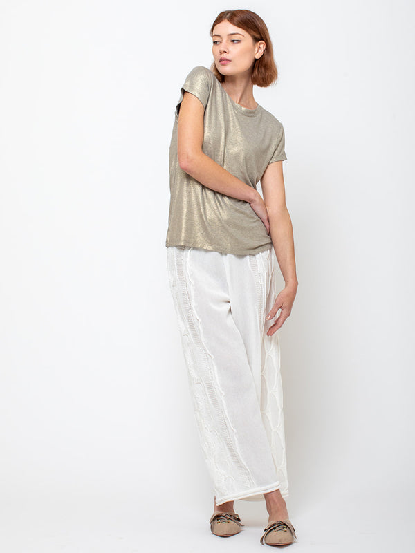 Monday12 - Liat Crewneck Tee - Gold - Verdalina