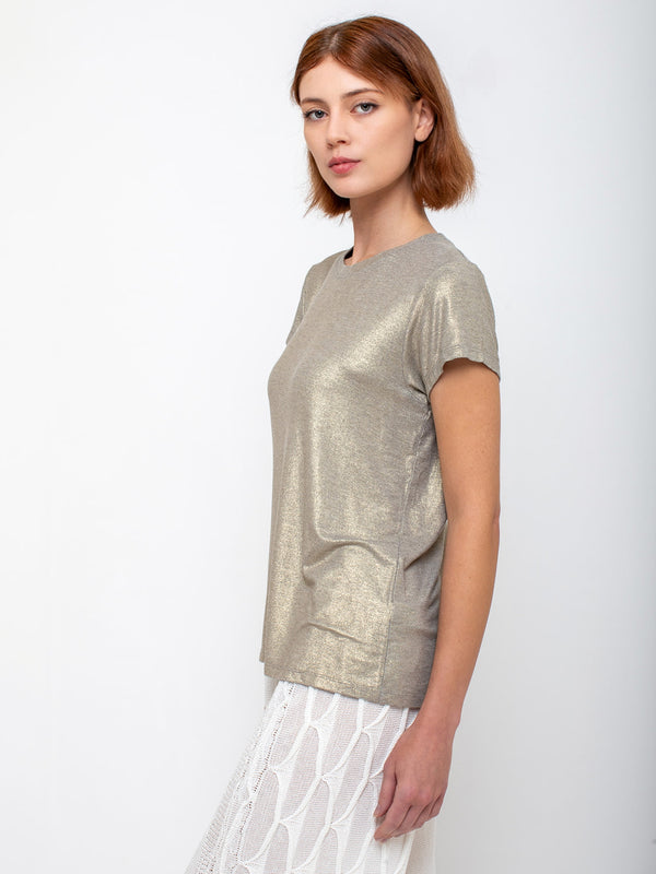 Monday12 - Liat Crewneck Tee - Gold - Verdalina