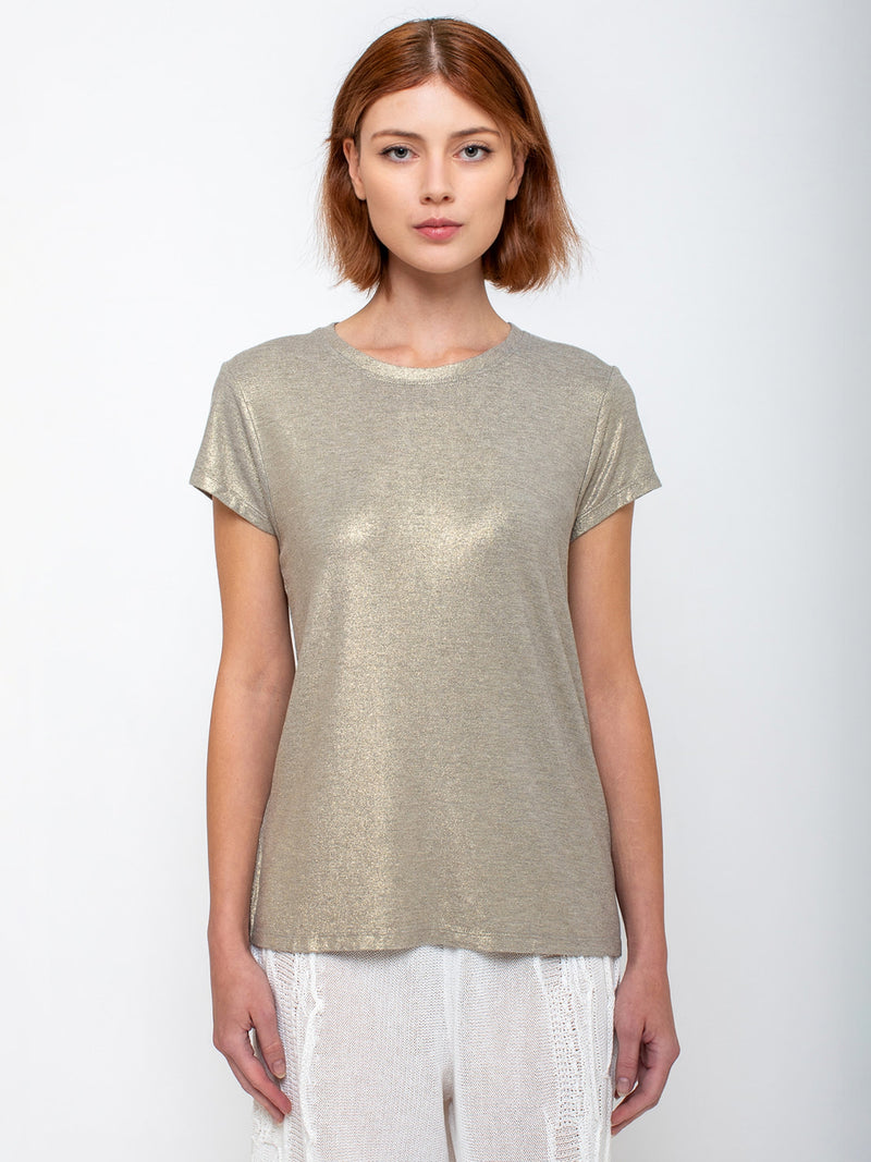 Monday12 - Liat Crewneck Tee - Gold - Verdalina