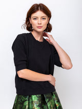 Monday12 - Shrunken Noga Sweatshirt - Black - Verdalina