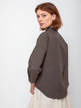 Monday12 - Zoe 3/4 Sleeve Shirt -Smokey Brown - Verdalina