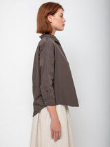 Monday12 - Zoe 3/4 Sleeve Shirt -Smokey Brown - Verdalina