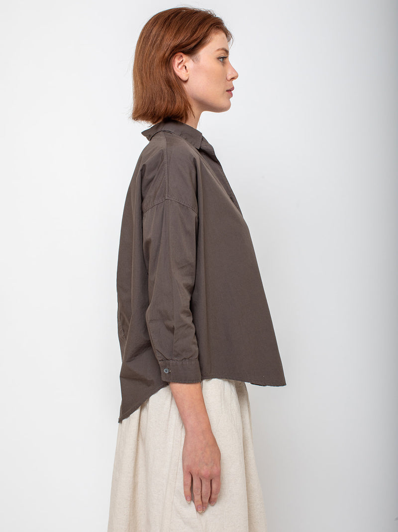 Monday12 - Zoe 3/4 Sleeve Shirt -Smokey Brown - Verdalina