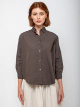 Monday12 - Zoe 3/4 Sleeve Shirt -Smokey Brown - Verdalina
