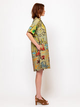 Odeeh - Holiday Sketchbook Dress - Light Olive - Verdalina