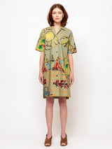 Odeeh - Holiday Sketchbook Dress - Light Olive - Verdalina