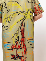 Odeeh - Holiday Sketchbook Dress - Light Olive - Verdalina