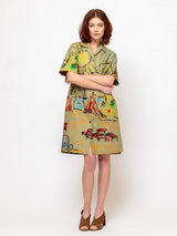 Odeeh - Holiday Sketchbook Dress - Light Olive - Verdalina