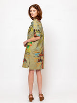 Odeeh - Holiday Sketchbook Dress - Light Olive - Verdalina