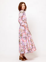 Odeeh - Holiday Sketchbook Print Dress - Fairy Floss - Verdalina