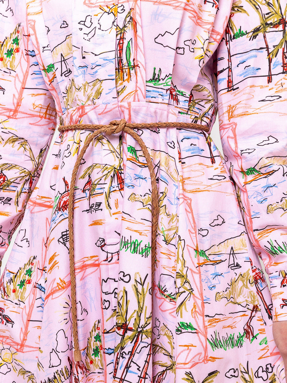 strapless open back dress Odeeh | Holiday Sketchbook Print Dress - Fairy Floss