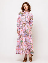 Odeeh - Holiday Sketchbook Print Dress - Fairy Floss - Verdalina