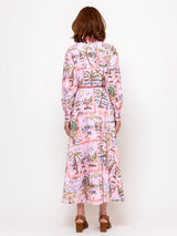 Odeeh - Holiday Sketchbook Print Dress - Fairy Floss - Verdalina