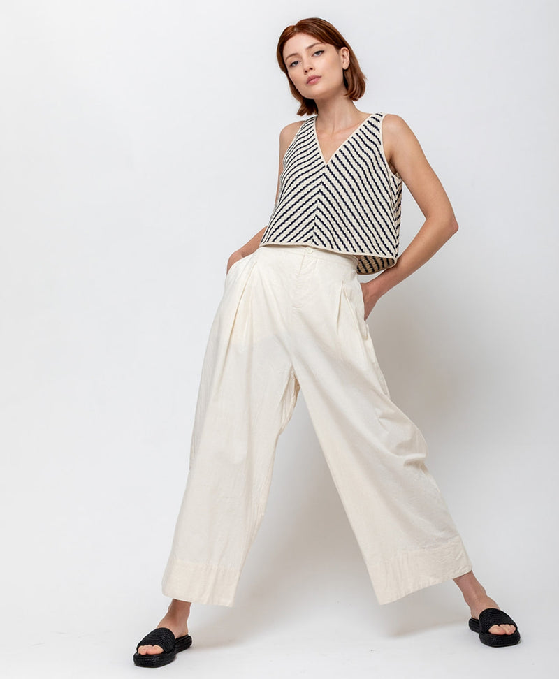 Odeeh - Knit Stripe Top - Navy - Verdalina