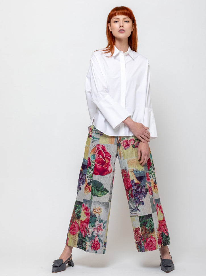 Odeeh - Postcard Jacquard Pants - Multicolor - Verdalina