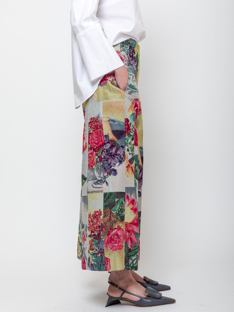 Odeeh - Postcard Jacquard Pants - Multicolor - Verdalina