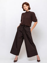 Soft Duchesse Satin Pants - Espresso