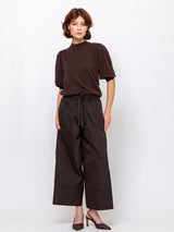 Soft Duchesse Satin Pants - Espresso