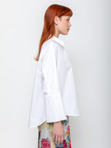 Odeeh - Crisp Poplin Shirt - White - Verdalina