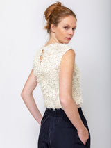 Odeeh - Fringy Tapes Top - Cream - Verdalina