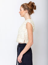 Odeeh - Fringy Tapes Top - Cream - Verdalina