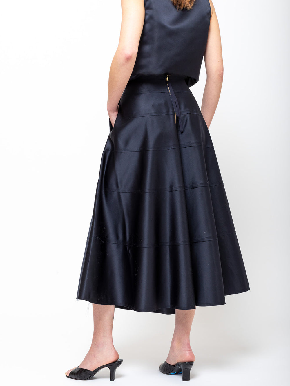 Odeeh | Satin Skirt - Midnight | Verdalina