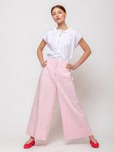 Odeeh - Structured Linen and Cotton Pants - Rose Petal - Verdalina