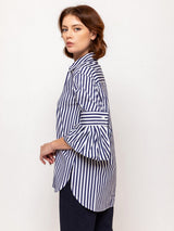 Roman Stripe Blouse - Blue Stripe
