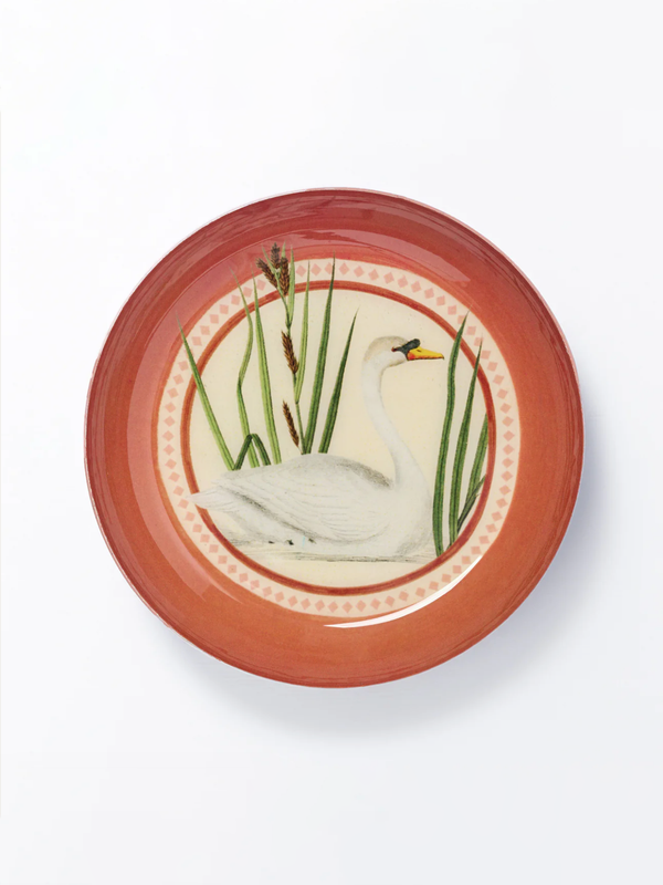 Swan Round Enamel Tray