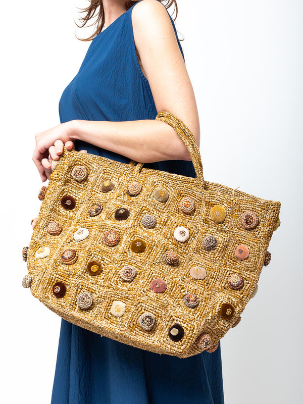 Sophie Digard - Raffia Tote - Scarab and Flax - Verdalina