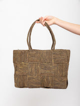 Woven Raffia Tote - Sage