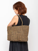 Woven Raffia Tote - Sage