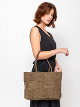 Woven Raffia Tote - Sage