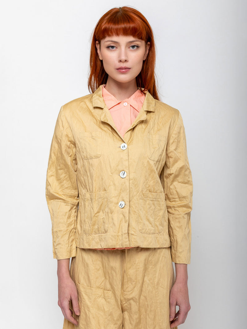 Sula - Stanley Jacket Cotton Belice - Biscotti - Verdalina