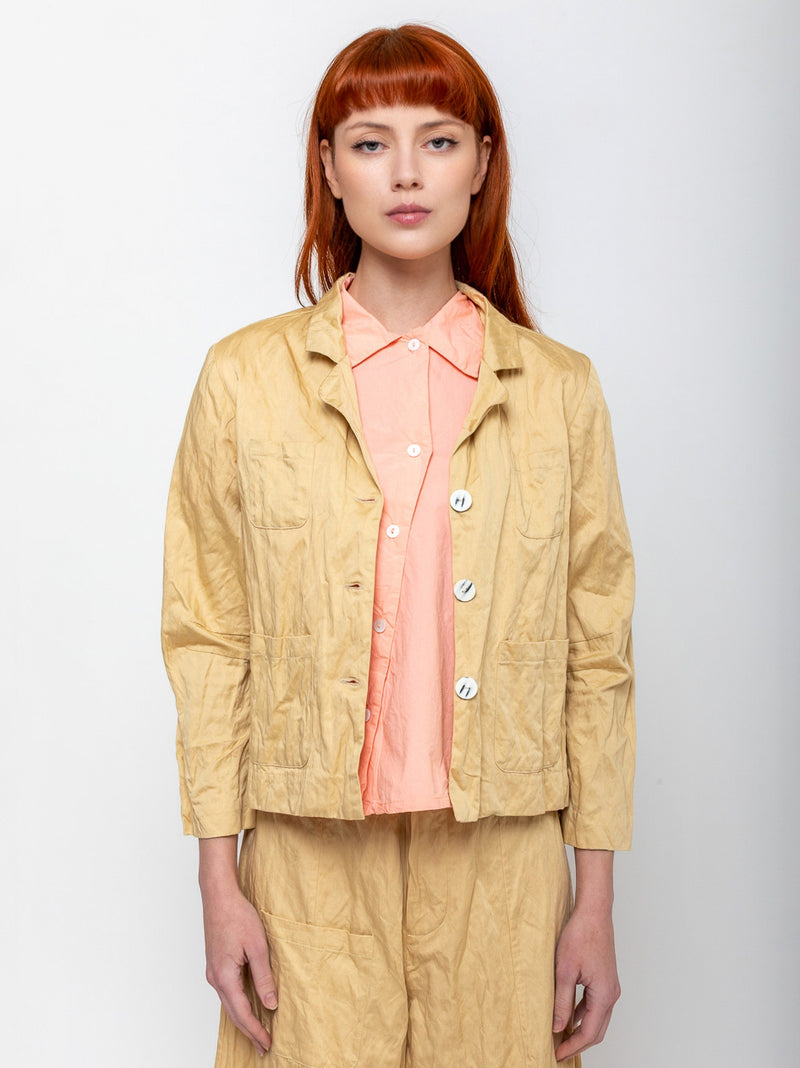 Sula - Stanley Jacket Cotton Belice - Biscotti - Verdalina